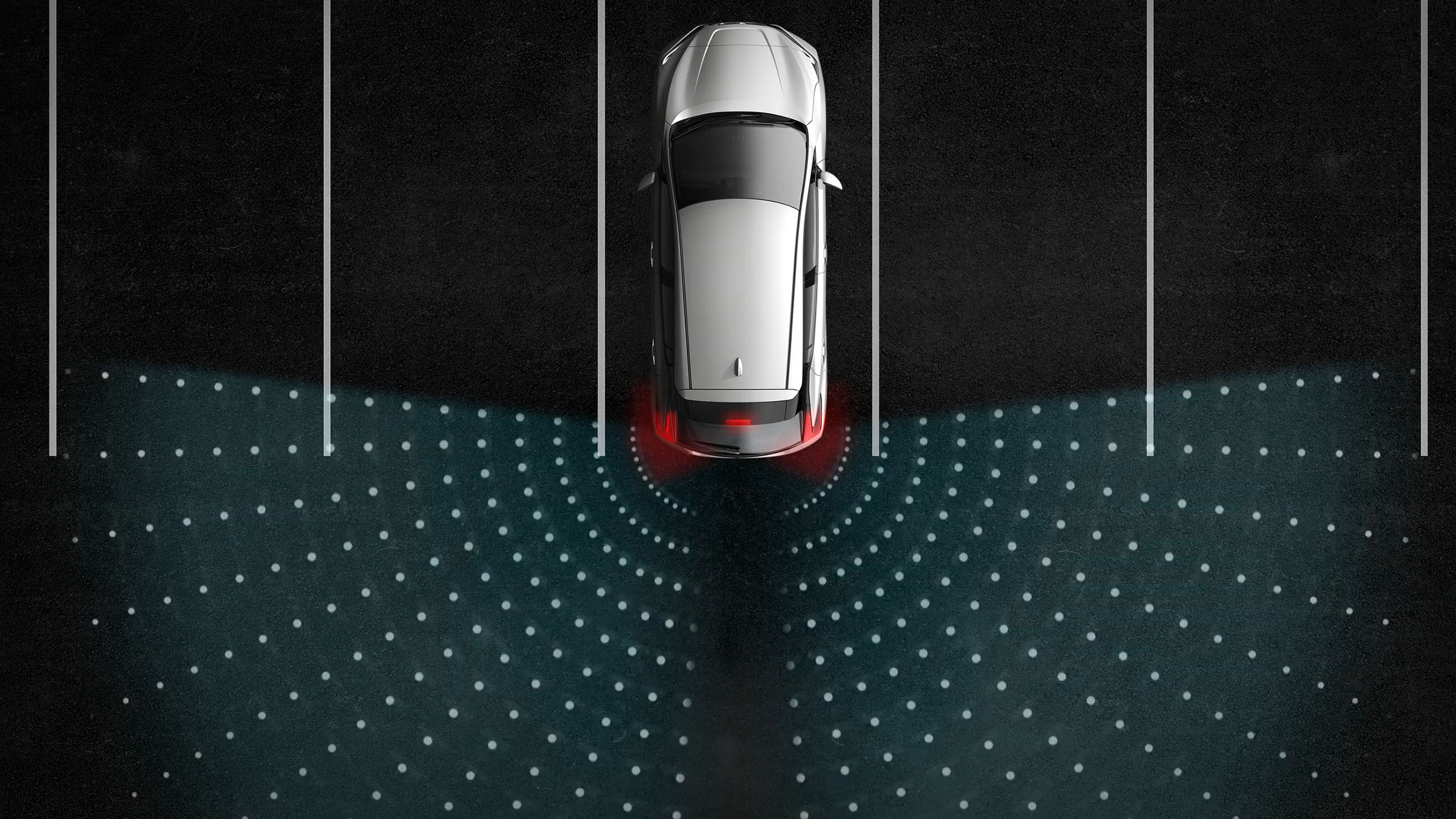 Rear Cross Traffic Alert illustratie