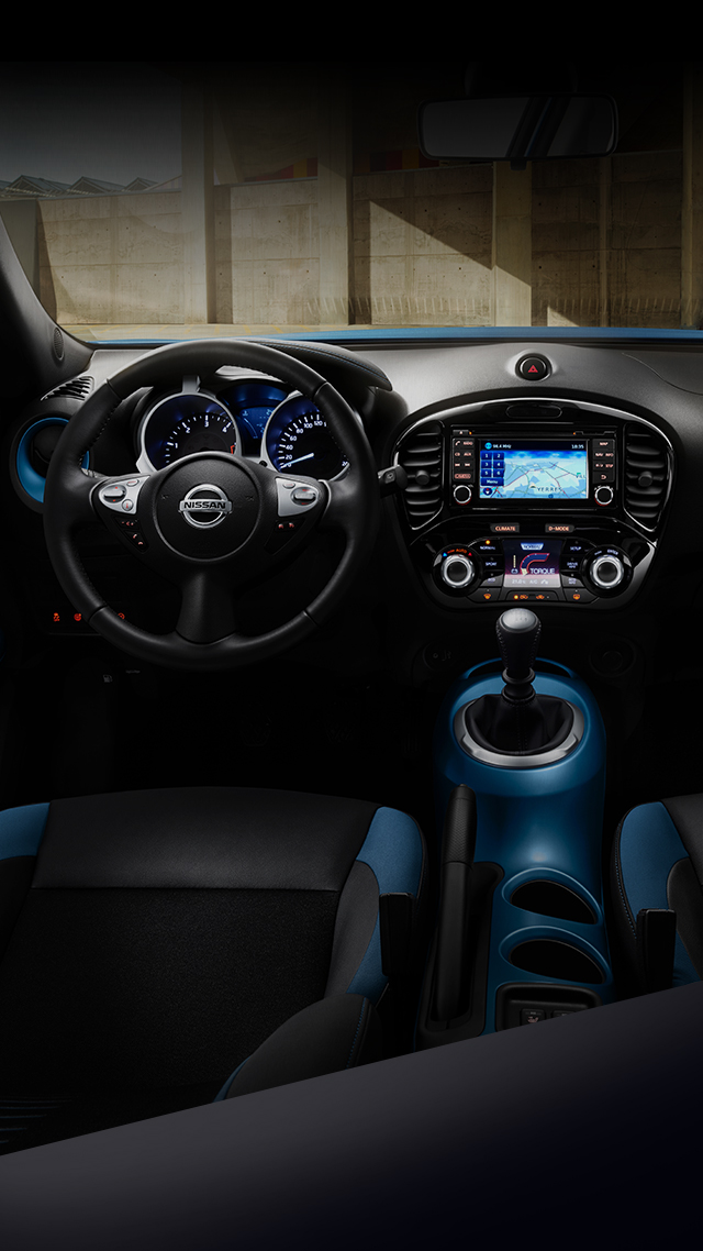 Nieuwe Nissan JUKE interieur vooraanzicht van het dashboard